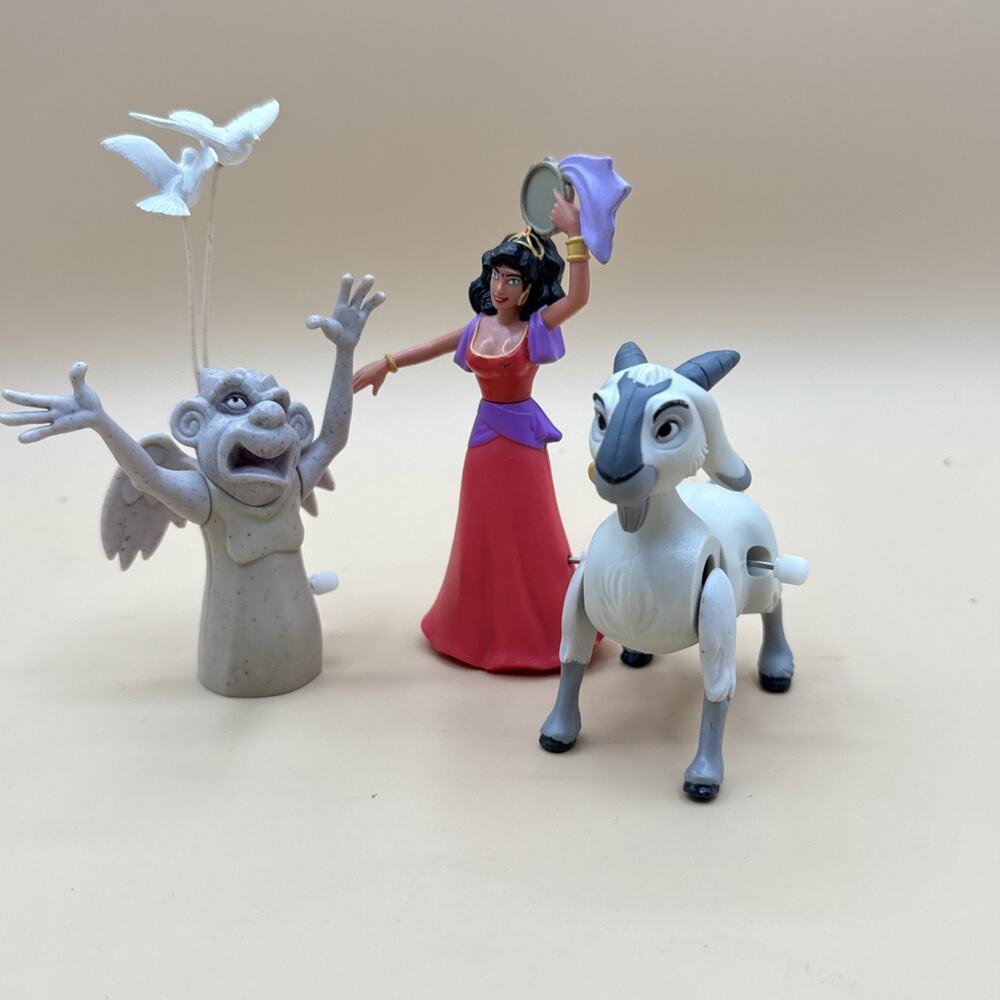 Disney Hunchback Of Notre Dame Wind-Ups (3) Laverne Djali Esmeralda MOC Mattel